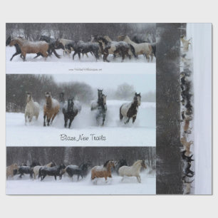 Cadeau Papier d'emballage de nouveau cheval de traînées
