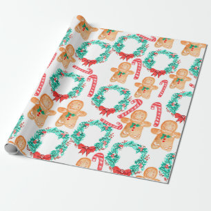 Cadeau Papier d'emballage de pain d'épice de vacances de