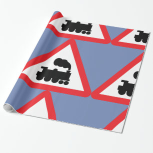 Cadeau Papier d'emballage de panneau routier de train