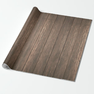 Cadeau Papier d'emballage de panneaux patinés en bois
