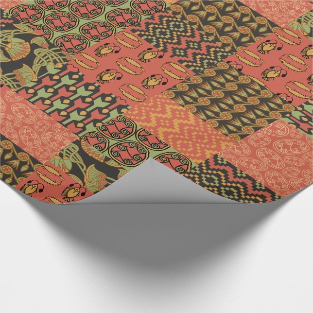 Cadeau Papier d'emballage de patchwork tribal égyptien de (Coin)