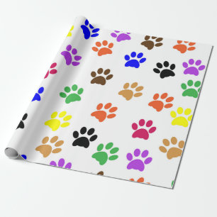 Cadeau papier d'emballage de pattes de chat