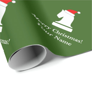 Cadeau Papier d'emballage de pièce d'échecs de Noël dr