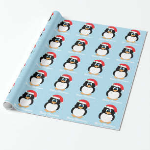 Cadeau Papier d'emballage de pingouin de Joyeux Noël