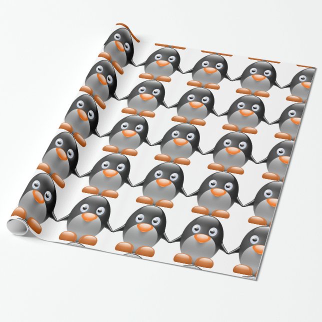 Cadeau Papier d'emballage de pingouin mignon (Déroulé)