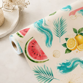 Cadeau Papier d'emballage de plage d'été