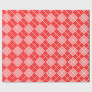 Cadeau Papier d'emballage de plaid rose et rouge