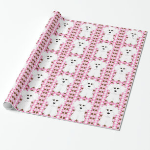 Cadeau Papier d'emballage de point de polka de Bichon
