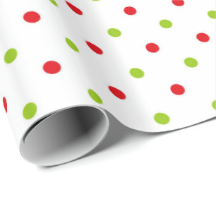 Cadeau Papier d'emballage de pois rouge et vert