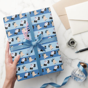 Cadeau Papier d'emballage de policier de cannette de fil
