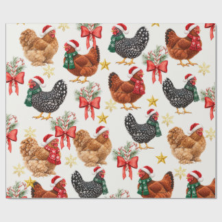 Cadeau Papier d'emballage de poulets de la ferme de Noël