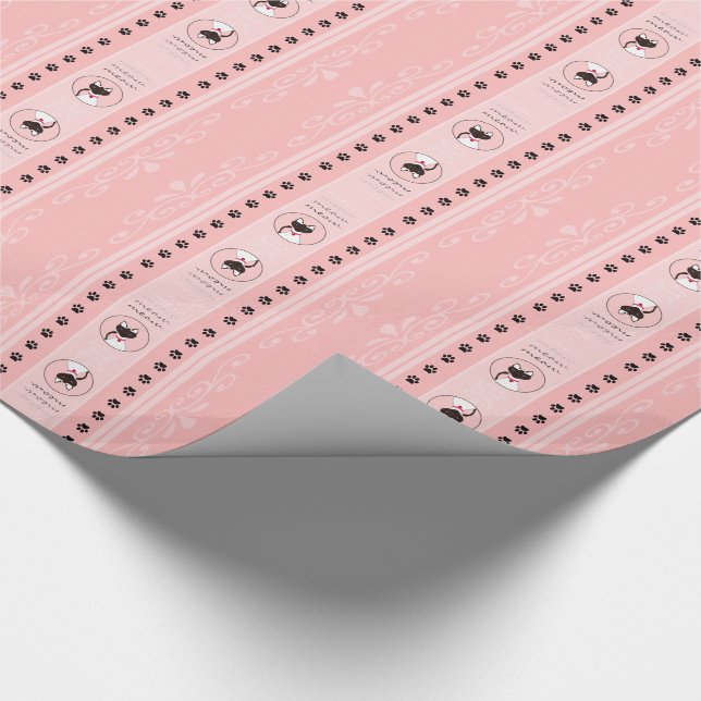 Cadeau Papier d'emballage de rayure rose de Moira de (Coin)