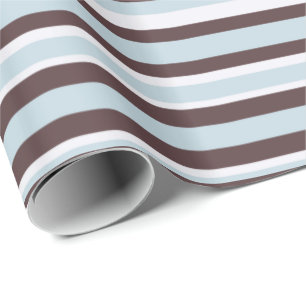 Cadeau Papier d'emballage de rayures bleues et Brown
