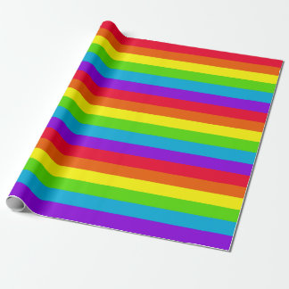 Cadeau Papier d'emballage de rayures d'arc-en-ciel