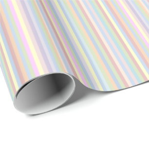 Cadeau Papier d'emballage de rayures en pastel