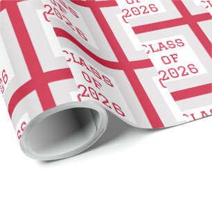 Cadeau Papier d'emballage de remise des diplômes rouge et