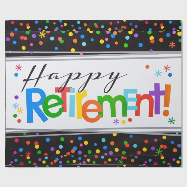 Cadeau Papier d'emballage de retraite heureux (Plat)