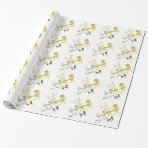 Cadeau Papier d'emballage de rétro de mod Eames DKr motif