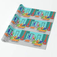 Papier d'emballage de rétro télévision classique