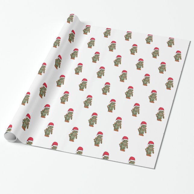 Cadeau Papier d'emballage de robot de Père Noël (Déroulé)