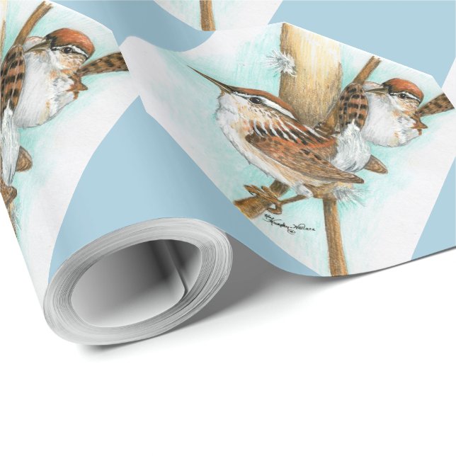 Cadeau Papier d'emballage de roitelets et de Chat-Queue (Coin rond)
