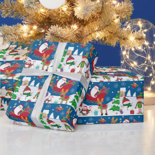 Cadeau Papier d'emballage de scène de neige de Noël