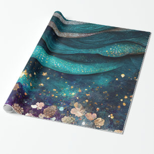 Cadeau Papier d'emballage de sirène d'aquarelle