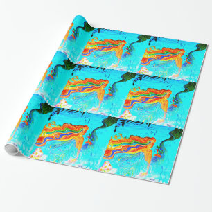 Cadeau papier d'emballage de sirène de cheveux