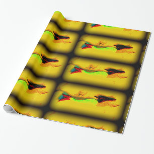 Cadeau papier d'emballage de sirène de natation