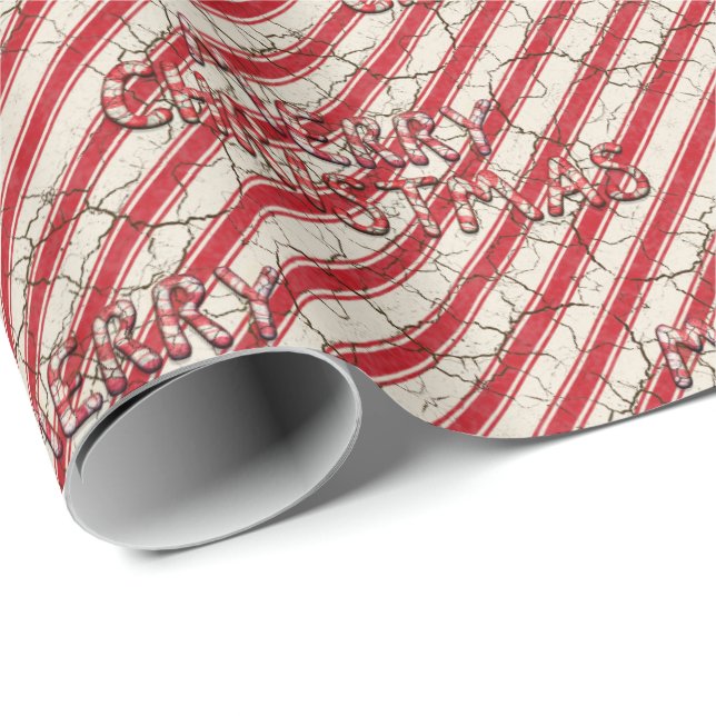 Cadeau Papier d'emballage de sucre de canne rouge (Coin rond)
