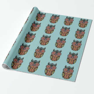 Cadeau Papier d'emballage de sucre de hibou bleu de crâne