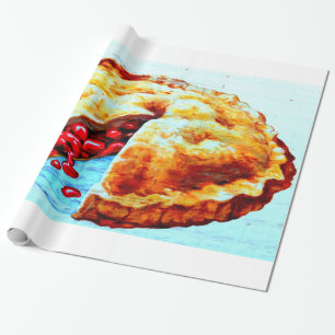 Cadeau papier d'emballage de tarte aux cerises