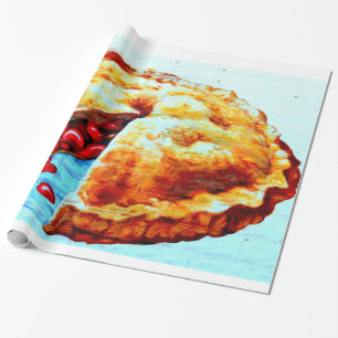 Cadeau papier d'emballage de tarte aux cerises