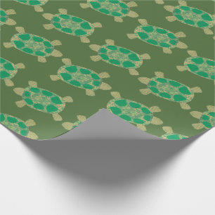 Cadeau Papier d'emballage de tortues vertes