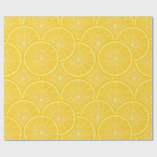 Cadeau Papier d'emballage de tranche de citron jaune de f