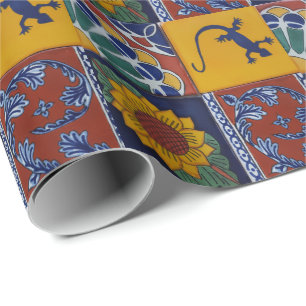 Cadeau papier d'emballage de tuile mexicaine