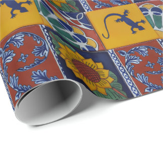 Cadeau papier d'emballage de tuile mexicaine