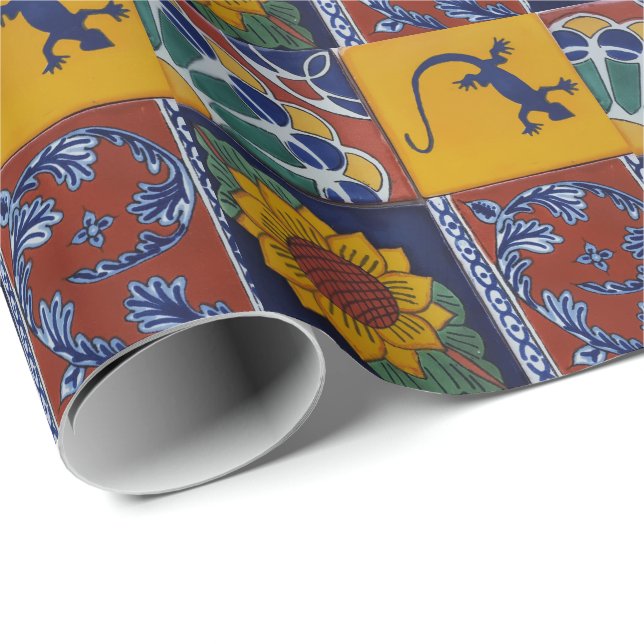 Cadeau papier d'emballage de tuile mexicaine (Coin rond)