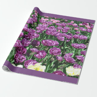 Cadeau Papier d'emballage de tulipes pourpres