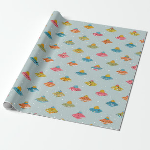 Cadeau Papier d'emballage de vaisseau spatial coloré