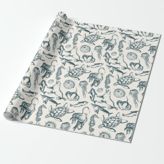 Cadeau Papier d'emballage de vie marine nautique