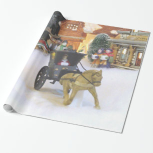 CADEAU PAPIER D'EMBALLAGE "DE VILLAGE DÉMODÉ DE NOËL"