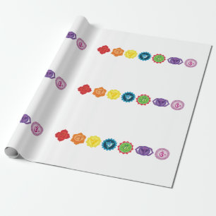 Cadeau Papier d'emballage de yoga de sept Chakra, 30 dans