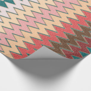 Cadeau Papier d'emballage de zigzag de Chevron de