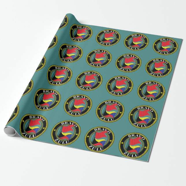 Cadeau Papier d'emballage de zoulou de bravo (Déroulé)