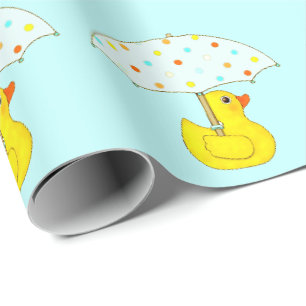 Cadeau Papier d'emballage Décor Canard en Caoutchouc Baby