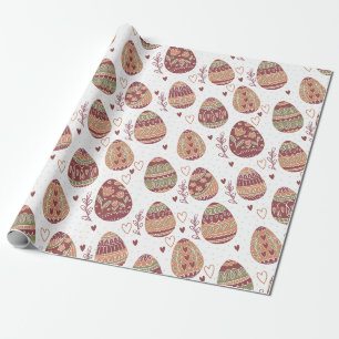 Cadeau Papier d'emballage décoratif du motif   d'oeufs d