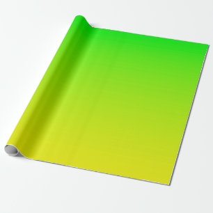 Cadeau Papier d'emballage dégradé vert et jaune néon