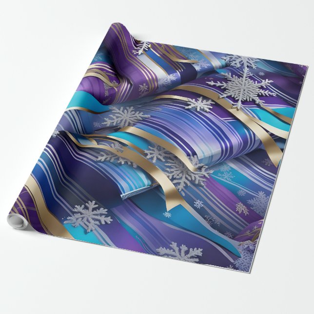 Cadeau papier d'emballage d'élégance royale d'hiver (Déroulé)