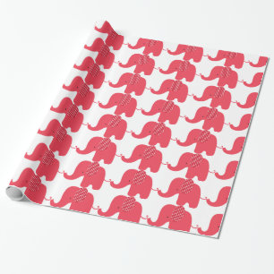 Cadeau Papier d'emballage d'éléphant rouge de bébé